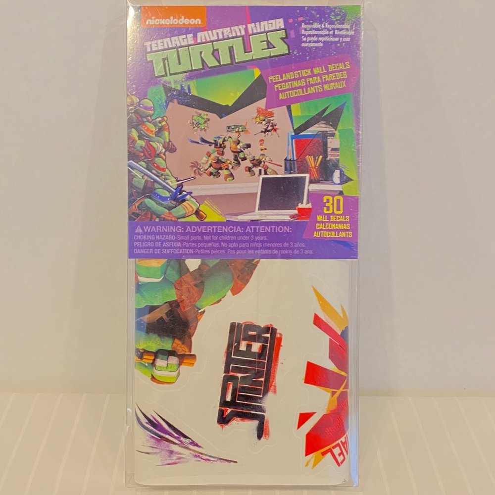 TEENAGE MUTANT NINJA TURTLES 30 Wall Decals TMNT Raph Leo Room Decor Stickers